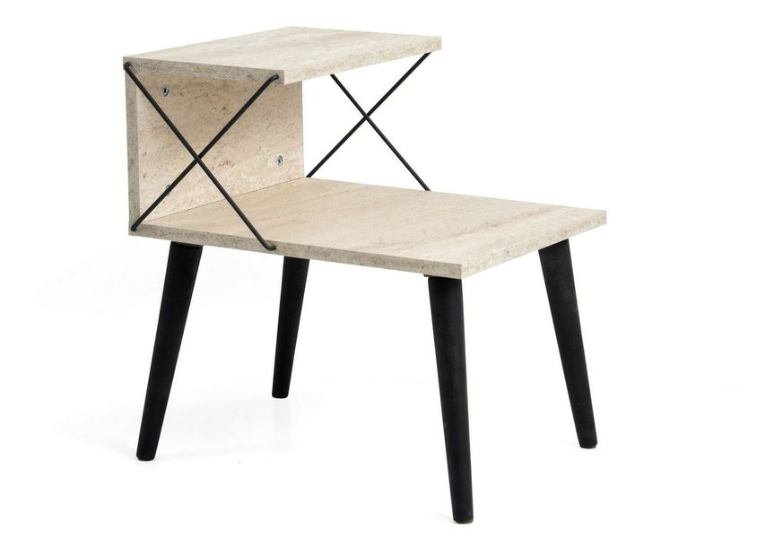 Noční stolek Crossline (černý mramor)