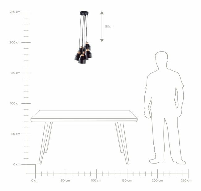 Závěsná lampa Colim (černá)