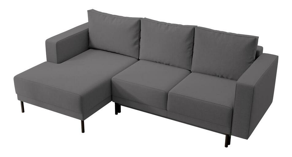 Rohová sedací souprava Rodriguez mini (L) (šedočerná světlejší + černá)