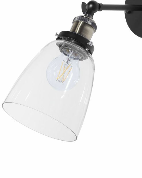 Set 2 ks nástěnného osvětlení Lovza (černá)