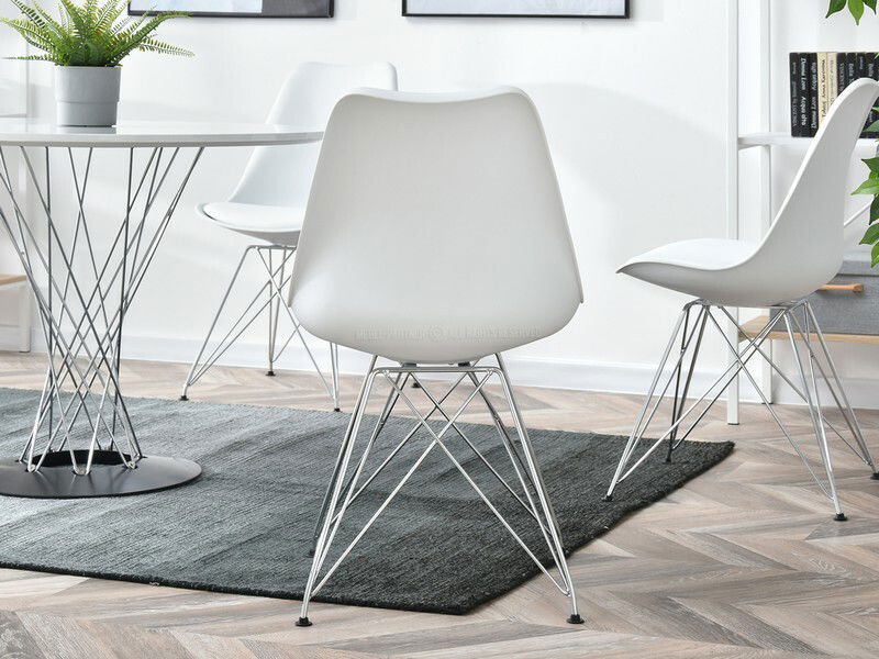 Židle Large Rod (bílá + chromová)