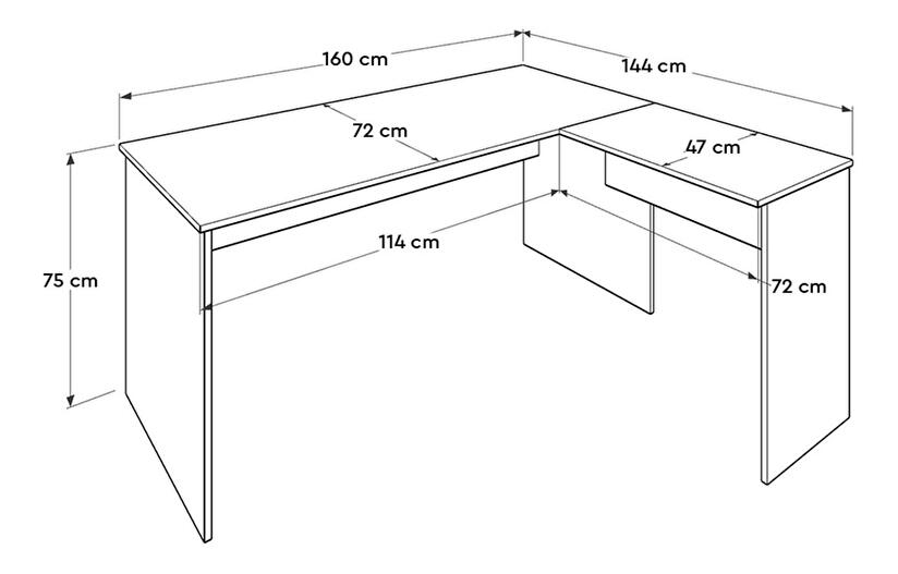 Rohový PC stolek Ramsareno (dub sonoma)