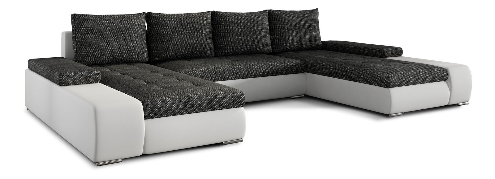 Rohová sedací souprava U Menarro (šedá + bílá) (L)