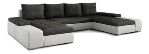 Rohová sedací souprava U Menarro (šedá + bílá) (L)