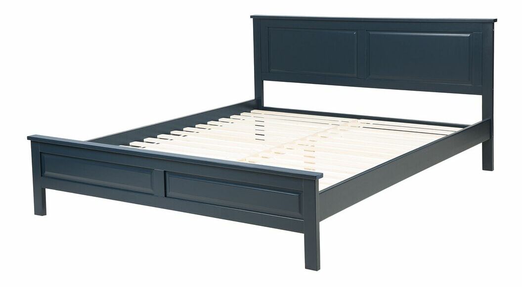 Manželská postel 160 cm OLIVE (s roštem) (modrá)