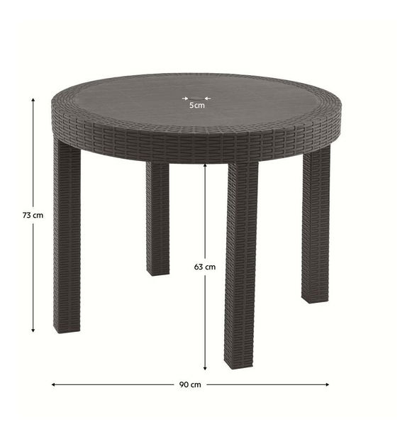 Zahradní stůl Zanjar (hnědá) (pro 4 osoby)