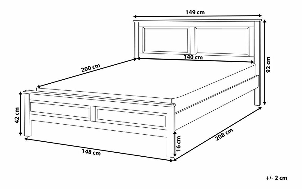 Manželská postel 140 cm Oliza (bílá)