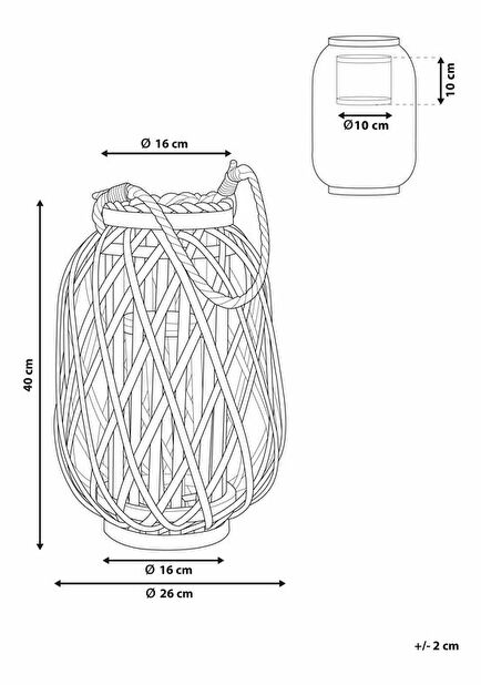 Lucerna MAURI 40 cm (kov) (světlé dřevo)