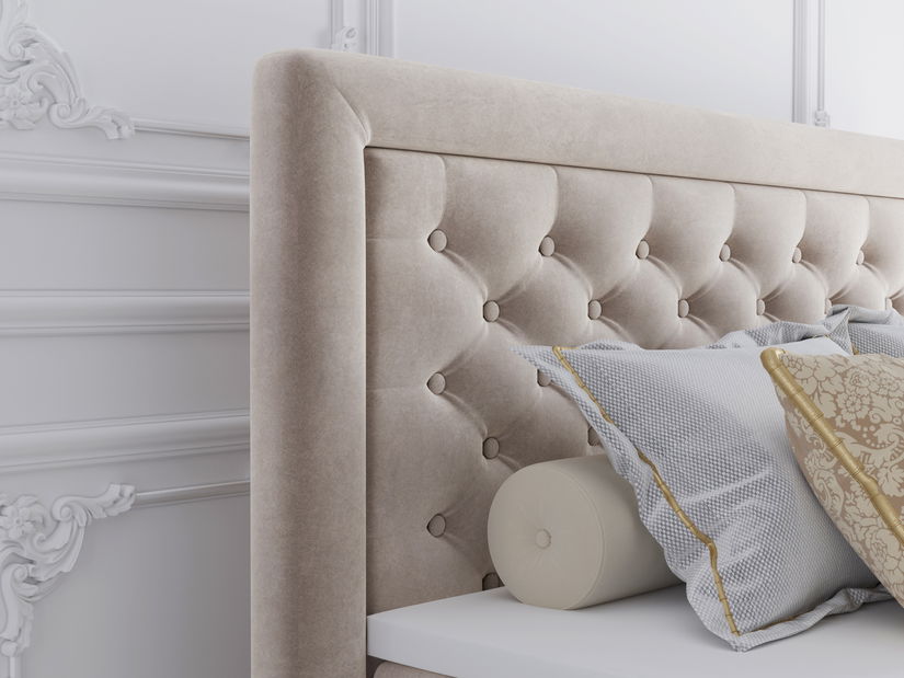 Boxspring postel 180 cm Gllamy (béžová) (s úložným prostorem)