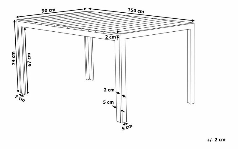 Zahradní stůl Combo (světlé dřevo) (pro 6 osob)