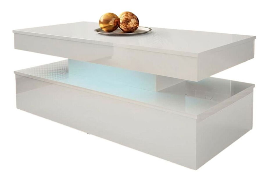 Konferenční stolek Linnea s LED osvětlením (lesk bílý)