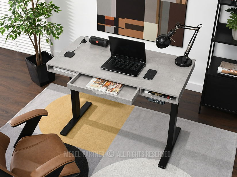 PC stolek Osto 120 (beton + bílá)