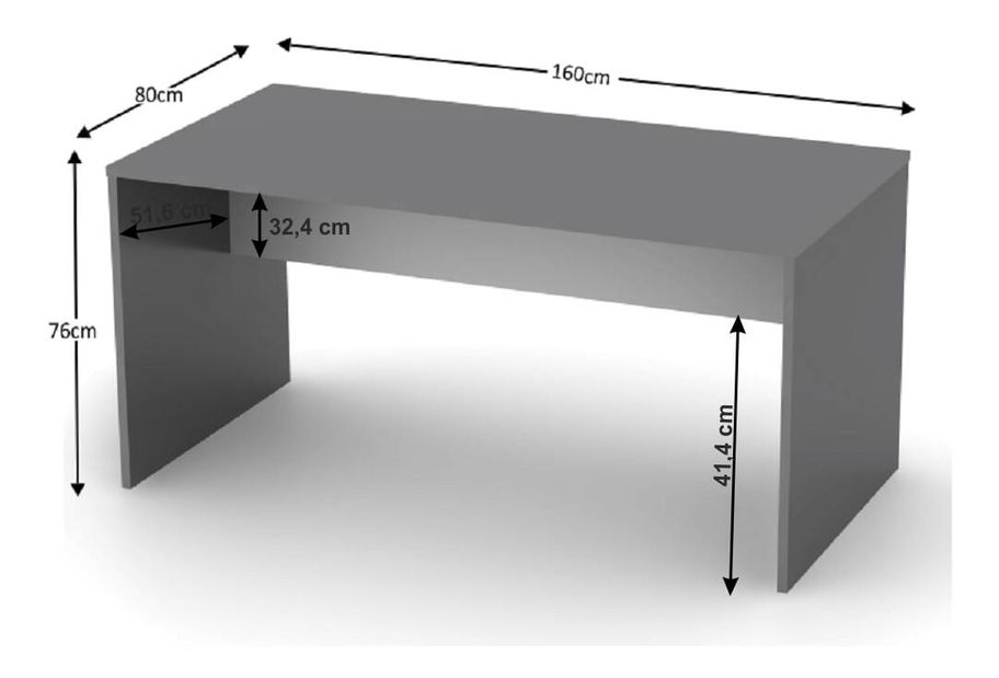 Psací stůl Hamila NEW TYP 16 (grafit + bílá)