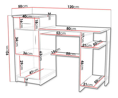 Psací stůl se zásuvkami Thea (Bílá)