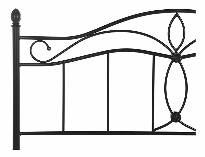 Manželská postel 180 cm ANTALIA (s roštem) (černá)