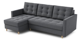 Rohová sedací souprava Divas (L) (tmavě šedá)