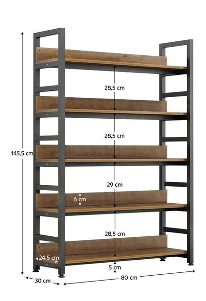 Regál Jandes 1 (dub tmavý + černá)