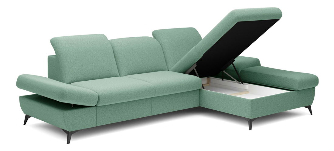 Rohová sedací souprava Harpie (mořská světla) (P)