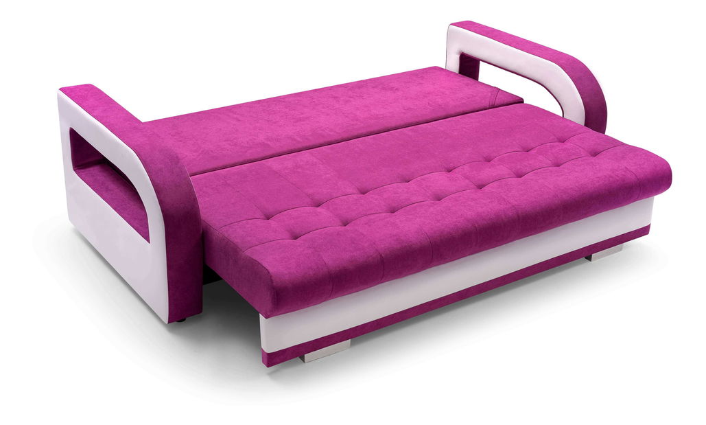 Pohovka Nicole (tmavě šedá + bílá) (s teburetkou)