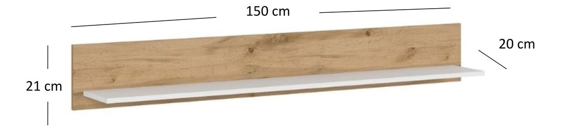 Polička Vina (bílá + dub wotan)