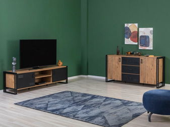 Souprava nábytku do obývacího pokoje Cosmopolitan 22 (atlantická borovice + černá)