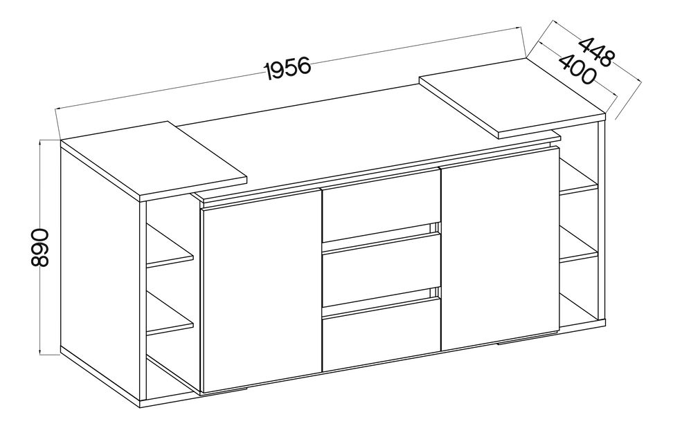 Komoda Nancy 801 (světle šedá + antracit)