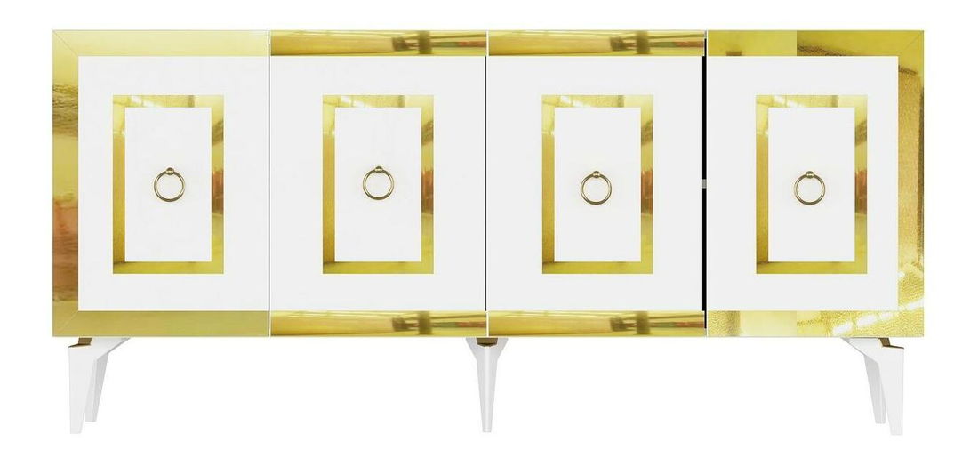 Skříňka Pemava 1 (bílá + zlatá)