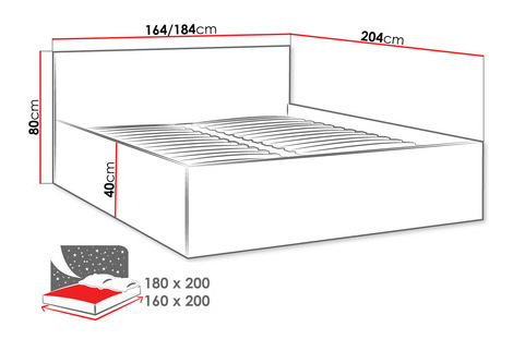 Manželská postel 160 cm Noralan 160 (alpská bílá) (s roštem)