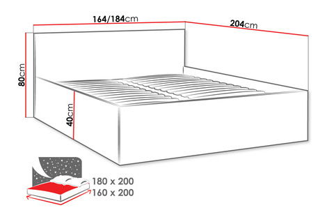 Manželská postel 160 cm Noralan 160 (alpská bílá) (s roštem)