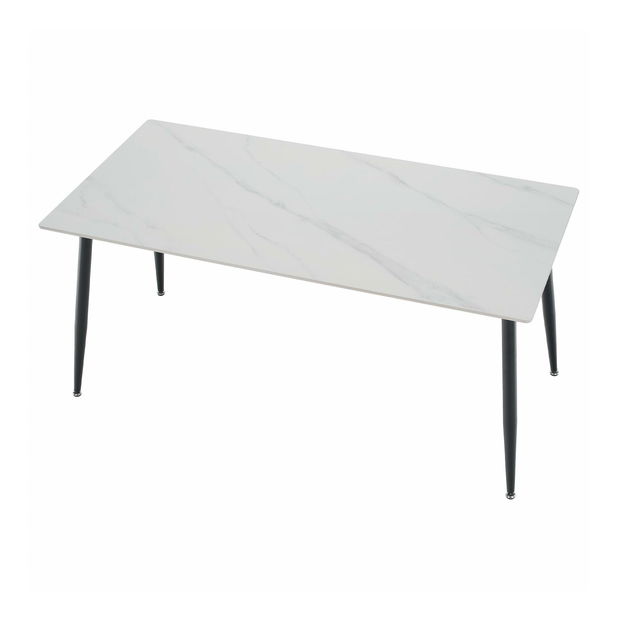 Jídelní stůl Fresia 2 (bílý mramor + černá) (pro 6 osob) *výprodej