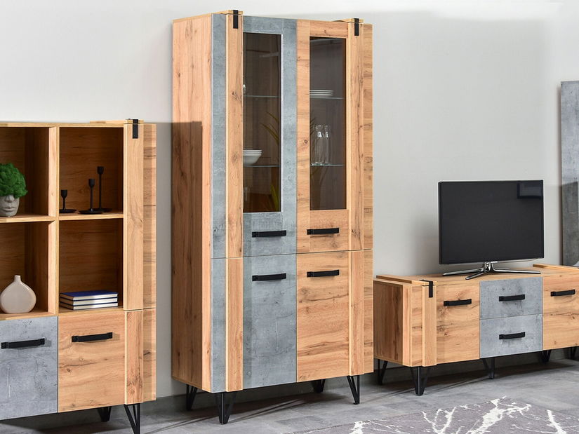 Obývací stěna Subrayado 02 (dub + černá)