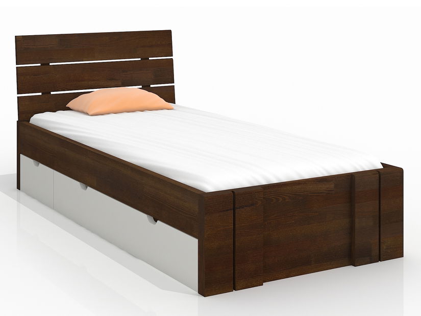 Jednolůžková postel 90 cm Naturlig Kids Tosen High Drawers (borovice) (s roštem)