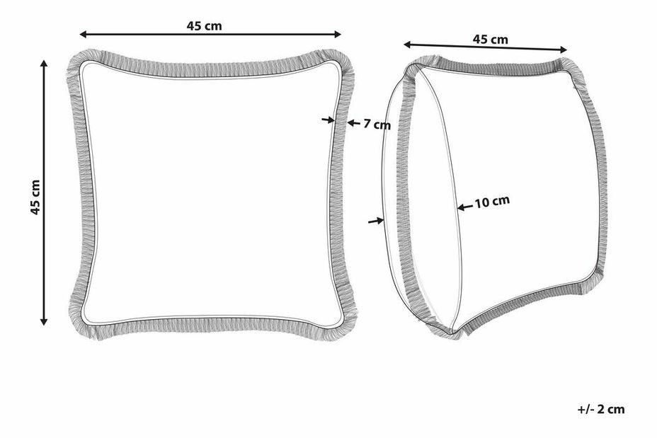 Sada 2 ozdobných polštářů 45 x 45 cm Mitell (modrá)