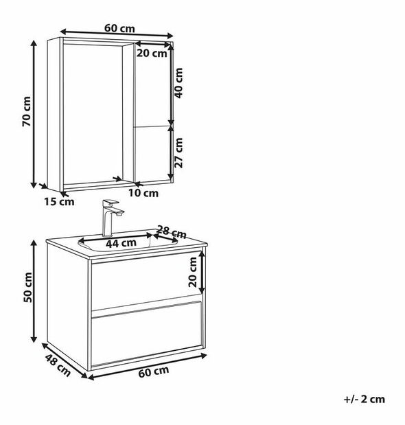  Koupelna Topaz (světlé dřevo + šedá)