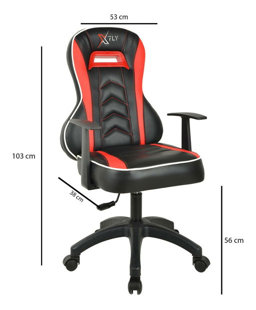 Kancelářské herní křeslo Vamivo 2 (červená + černá)