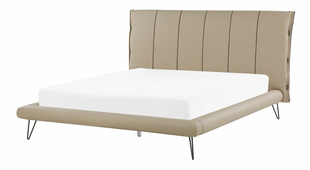 Manželská postel 160 cm BETTEA (s roštem) (béžová)