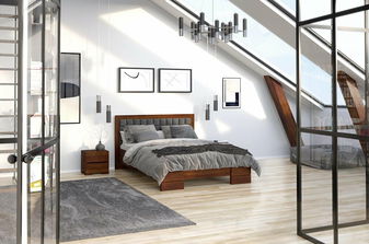 Manželská postel 200 cm Naturlig Storhamar High (borovice)