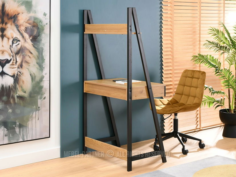 PC stolek Dylen (dub černý + černá)