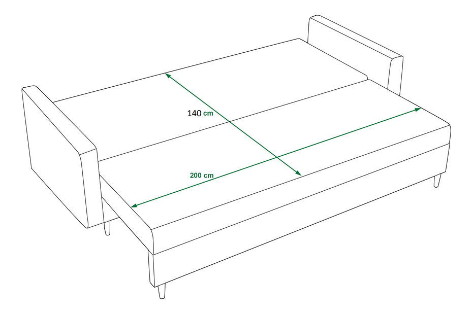 Pohovka dvousedačka Aura (černá)