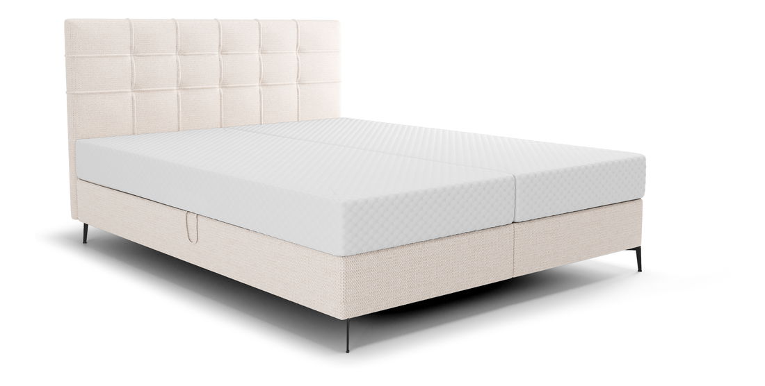 Manželská postel 140 cm Infernus Comfort (béžová) (s roštem, s úl. prostorem)