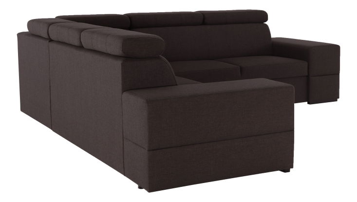 Rohová sedací souprava Mone (tmavohnědá) (P)