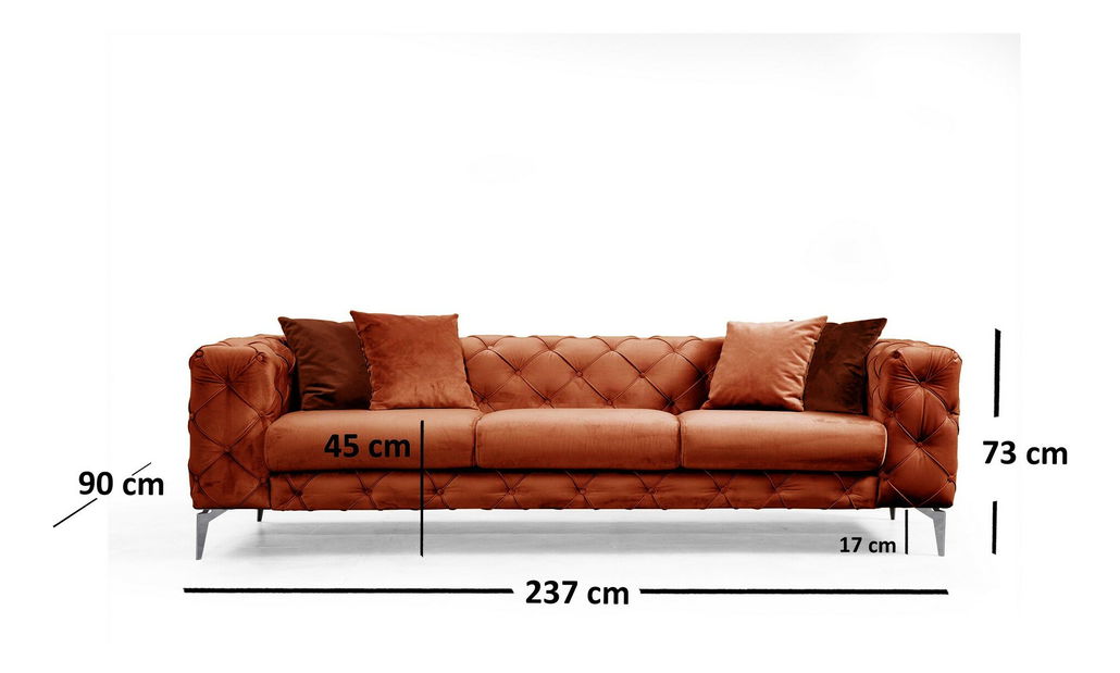 Pohovka trojsed Collo (oranžová)