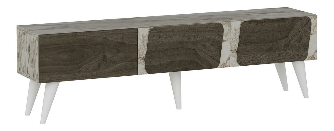 TV stolek/skříňka Sepiva (mramor + ořech)