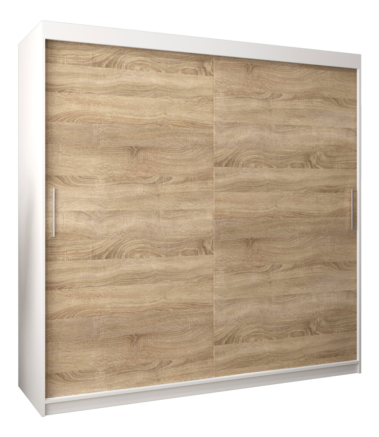 Šatní skříň 200 cm Toki (Bílá matná + Dub sonoma)