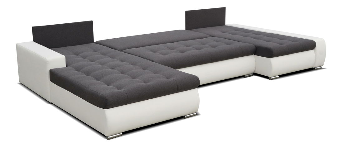 Rohová sedací souprava U Nemisa U (hnědá + bílá) (L)