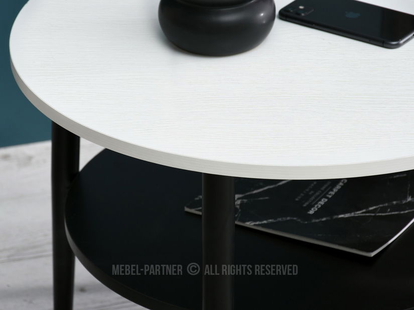 Konferenční stolek Randolf S (bílé dřevo + černá)