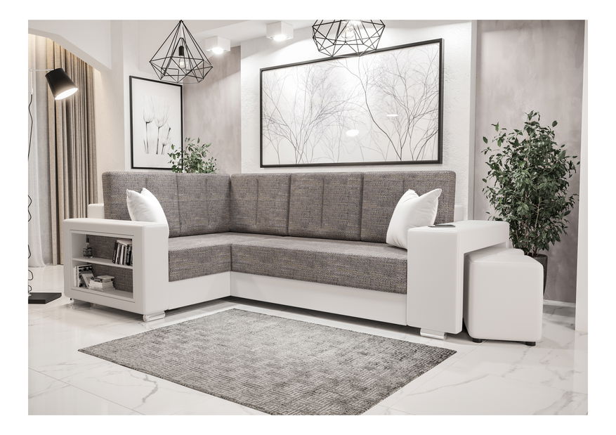 Rohová sedací souprava Lush (černá) (L)