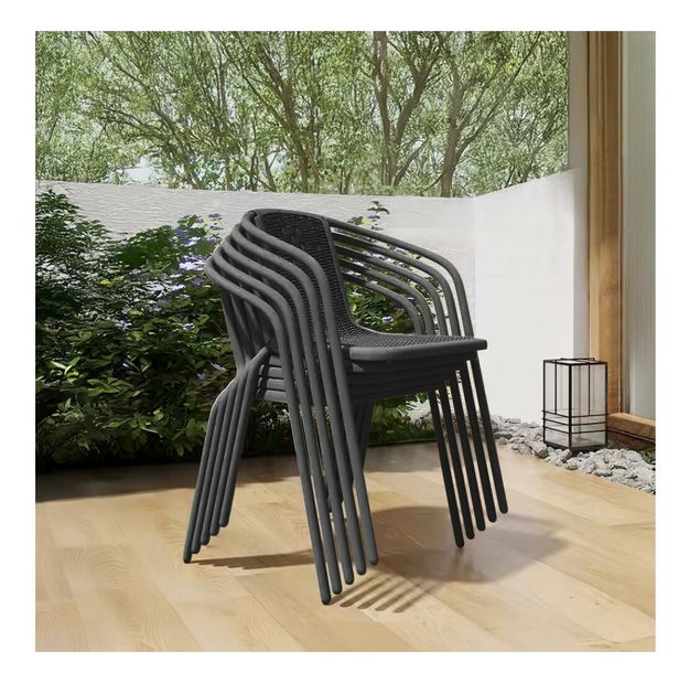 Zahradní židle Fendy (černá)ocel + plast)