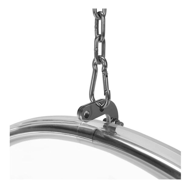 Závěsné houpací křeslo Belgica 1 (transparentní + stříbrná + šedá)