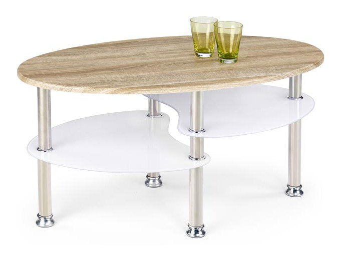 Konferenční stolek Mente (dub sonoma + bílá)